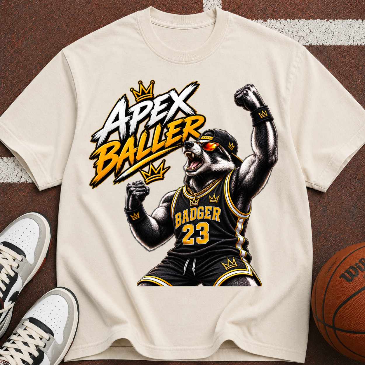 Apex Baller Badger Basketball T-Shirt