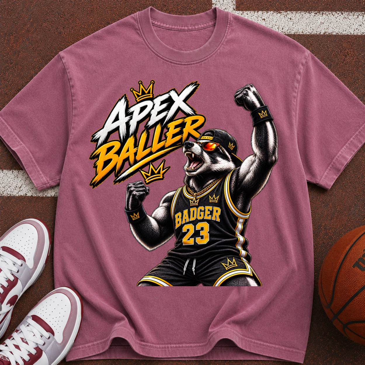 Apex Baller Badger Basketball T-Shirt