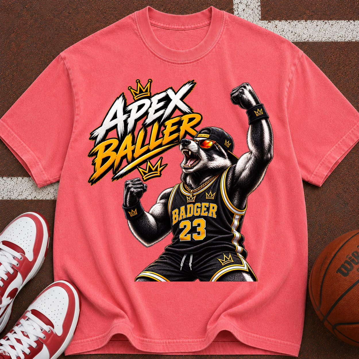 Apex Baller Badger Basketball T-Shirt