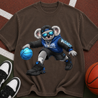 Basketball Koala T‑Shirt — Cool Streetwear Tee with Sunglasses & Blue Ball