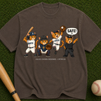 Baseball Mascot T-Shirt — Cute Team Cats 'SAFE!' Graphic