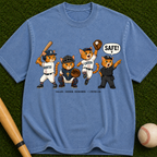 Baseball Mascot T-Shirt — Cute Team Cats 'SAFE!' Graphic