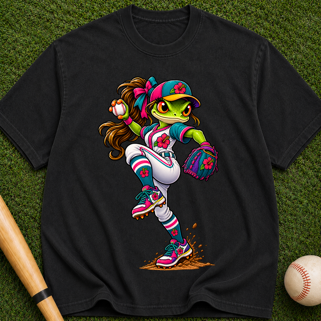 Baseball Frog Pitcher T-Shirt — Cute Athletic Graphic Tee