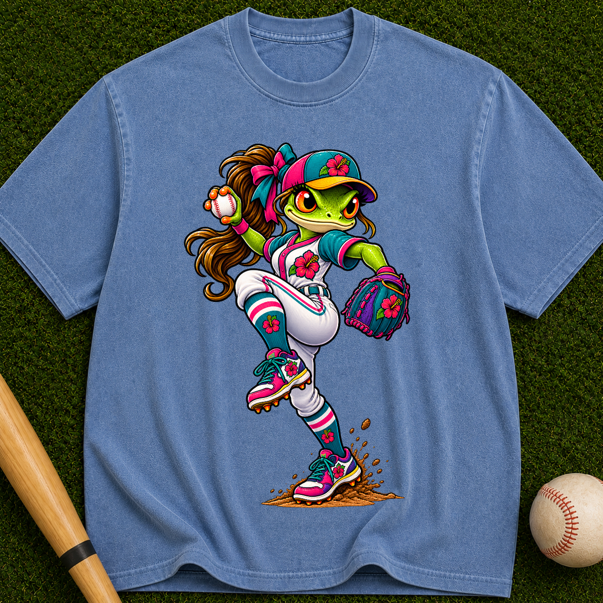 Baseball Frog Pitcher T-Shirt — Cute Athletic Graphic Tee