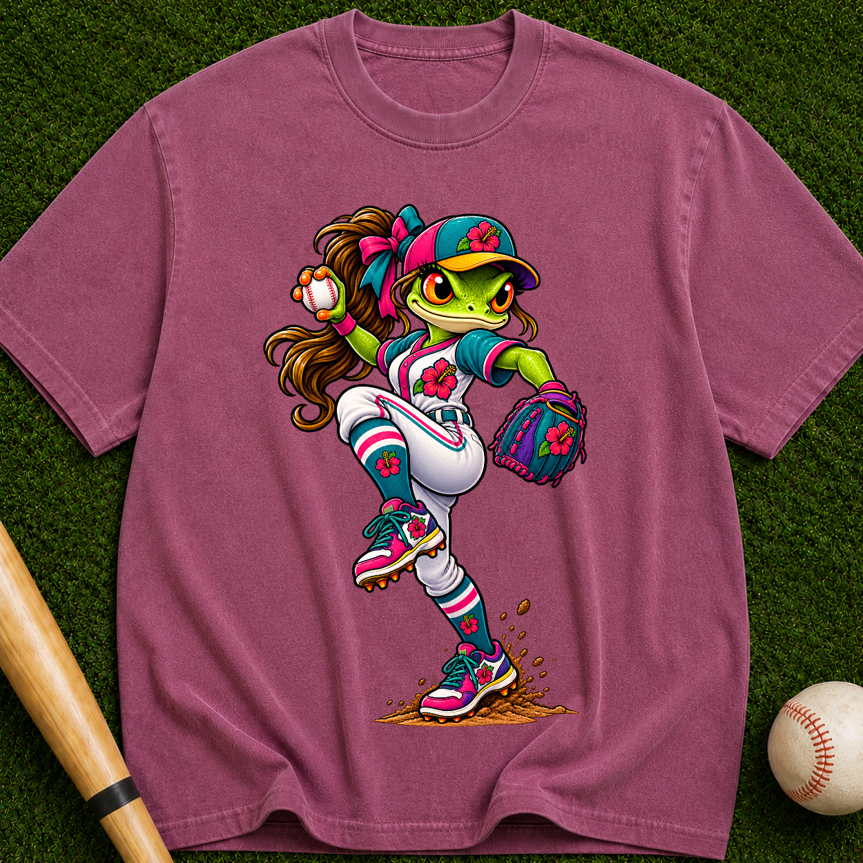 Baseball Frog Pitcher T-Shirt — Cute Athletic Graphic Tee
