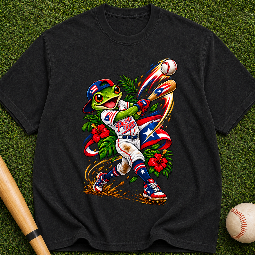 Baseball Frog Graphic T-Shirt — Vintage Player Illustration Tee