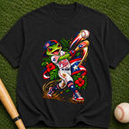 Baseball Frog Graphic T-Shirt — Vintage Player Illustration Tee