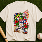 Baseball Frog Graphic T-Shirt — Vintage Player Illustration Tee