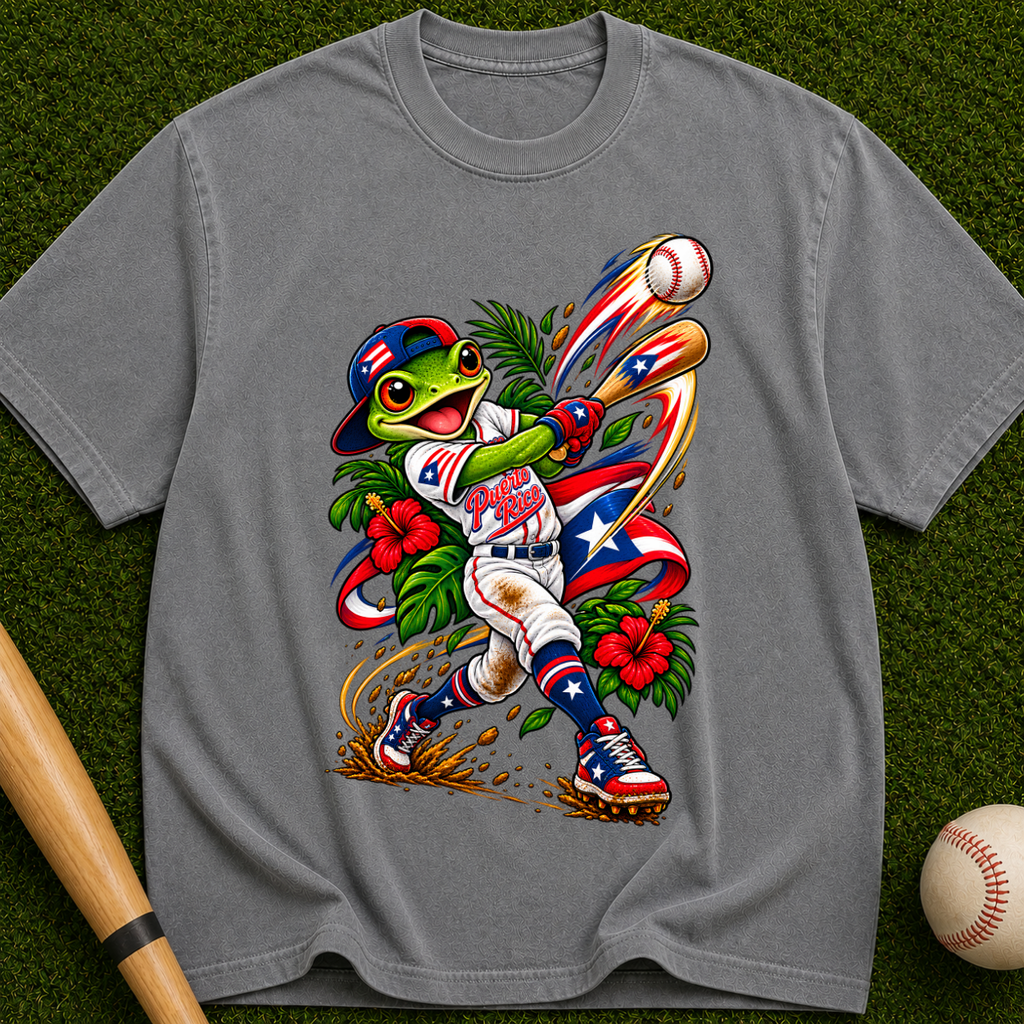 Baseball Frog Graphic T-Shirt — Vintage Player Illustration Tee