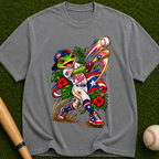 Baseball Frog Graphic T-Shirt — Vintage Player Illustration Tee