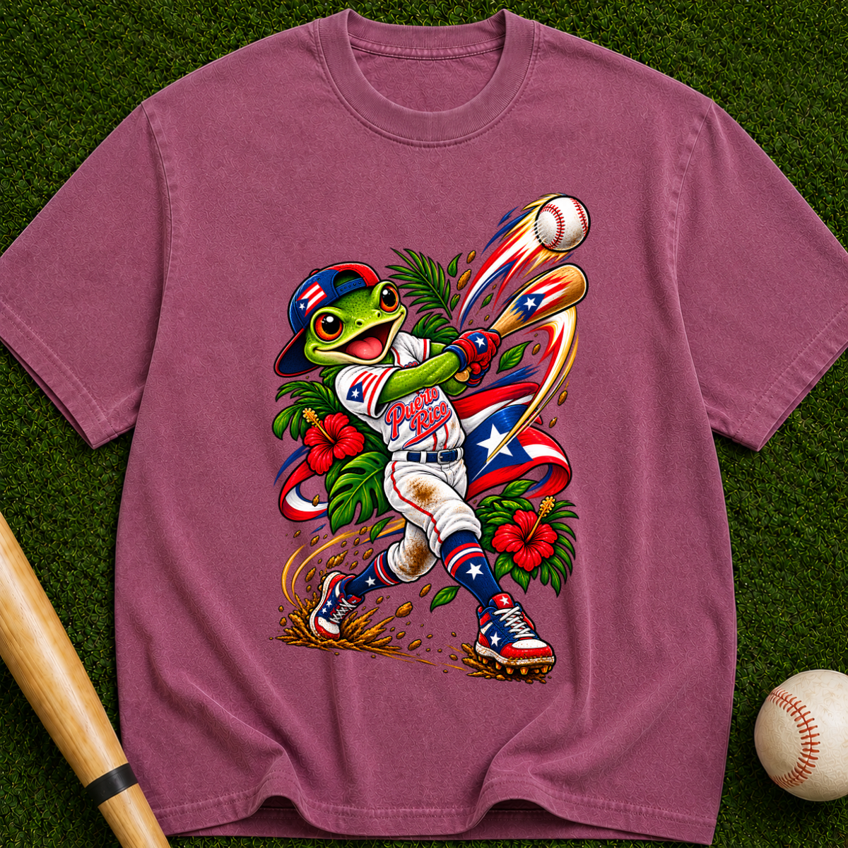 Baseball Frog Graphic T-Shirt — Vintage Player Illustration Tee