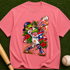 Baseball Frog Graphic T-Shirt — Vintage Player Illustration Tee