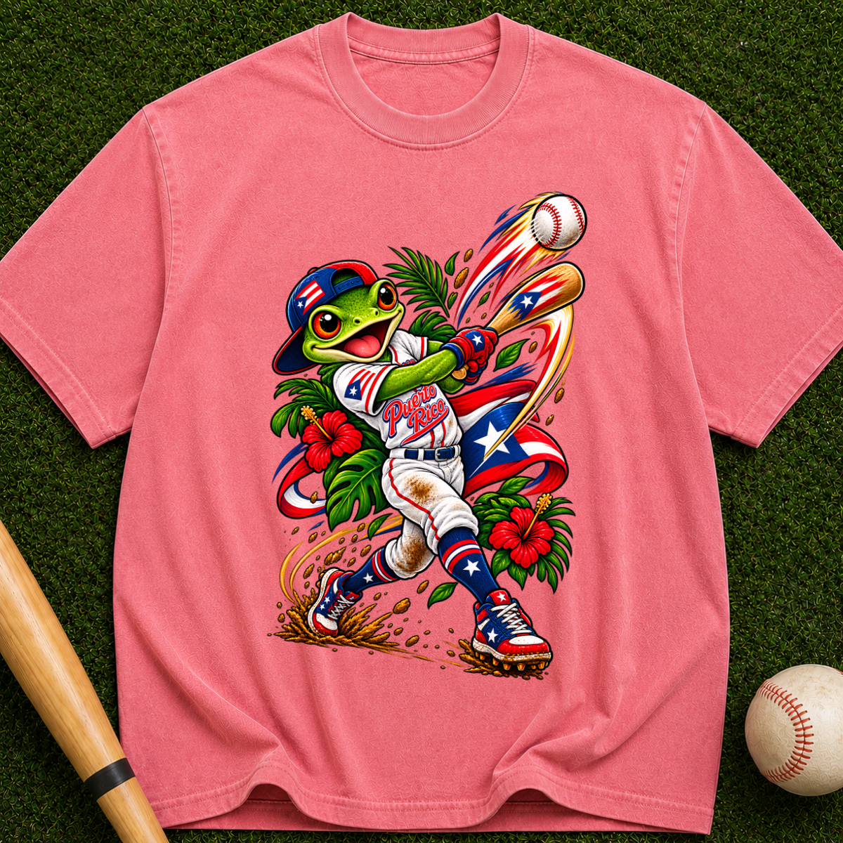 Baseball Frog Graphic T-Shirt — Vintage Player Illustration Tee