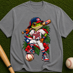 Baseball Frog Graphic Tee — Vintage Island Player T-Shirt