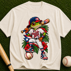 Baseball Frog Graphic Tee — Vintage Island Player T-Shirt