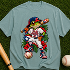 Baseball Frog Graphic Tee — Vintage Island Player T-Shirt