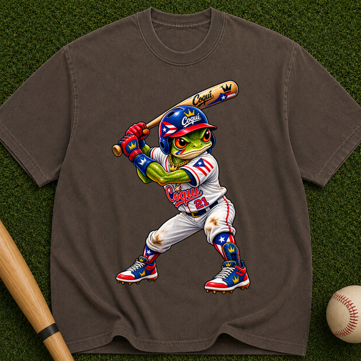 Baseball Frog Player Graphic T-Shirt
