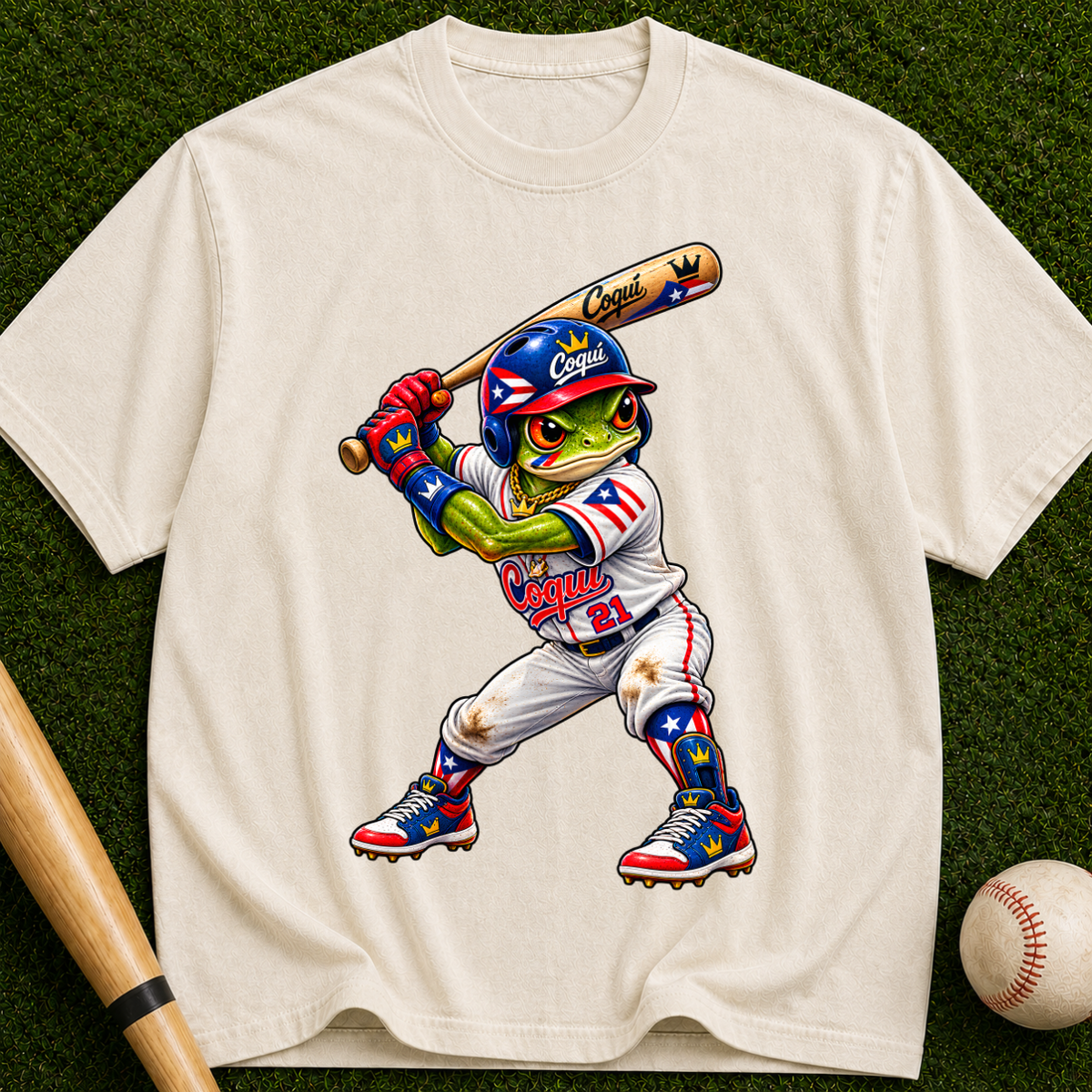 Baseball Frog Player Graphic T-Shirt