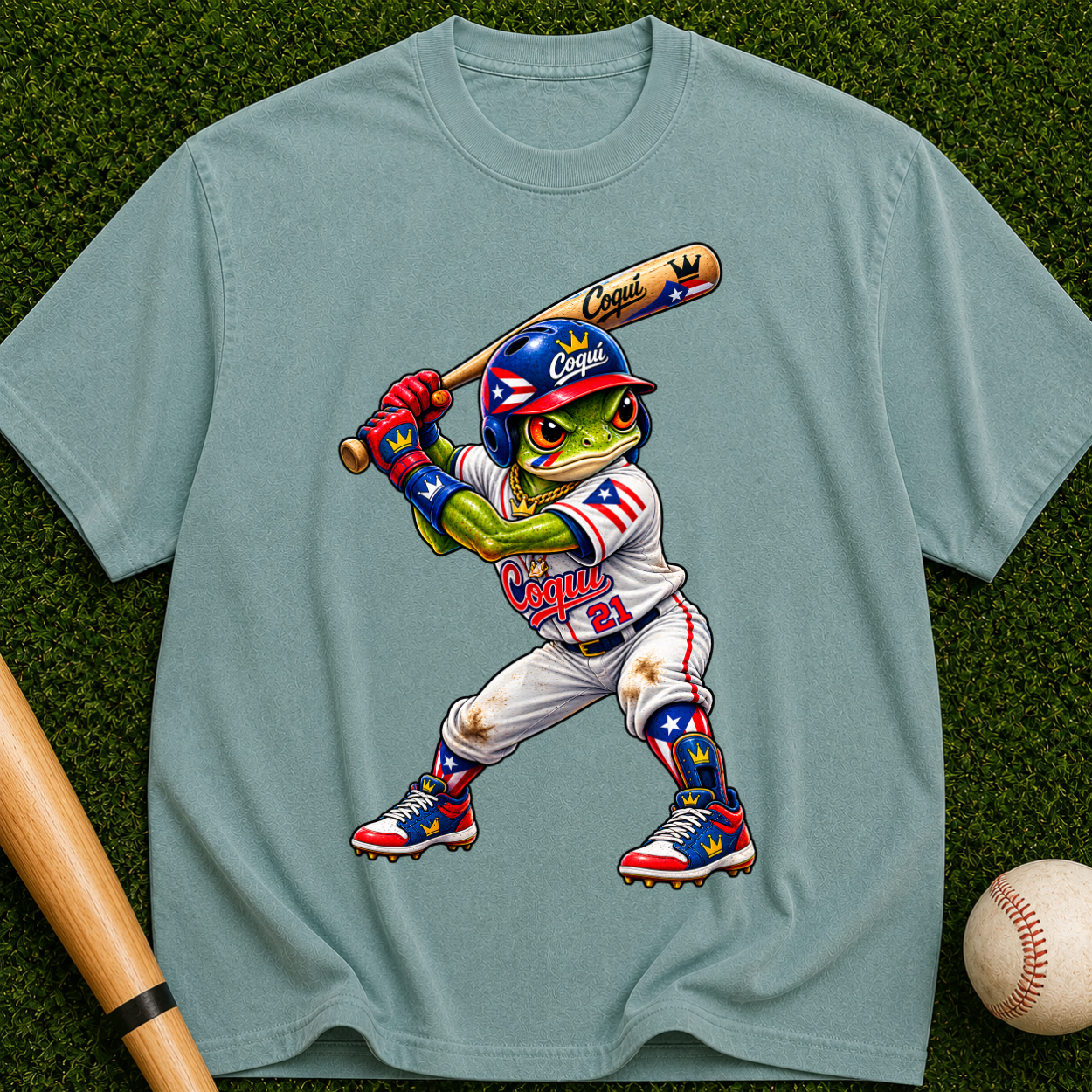 Baseball Frog Player Graphic T-Shirt