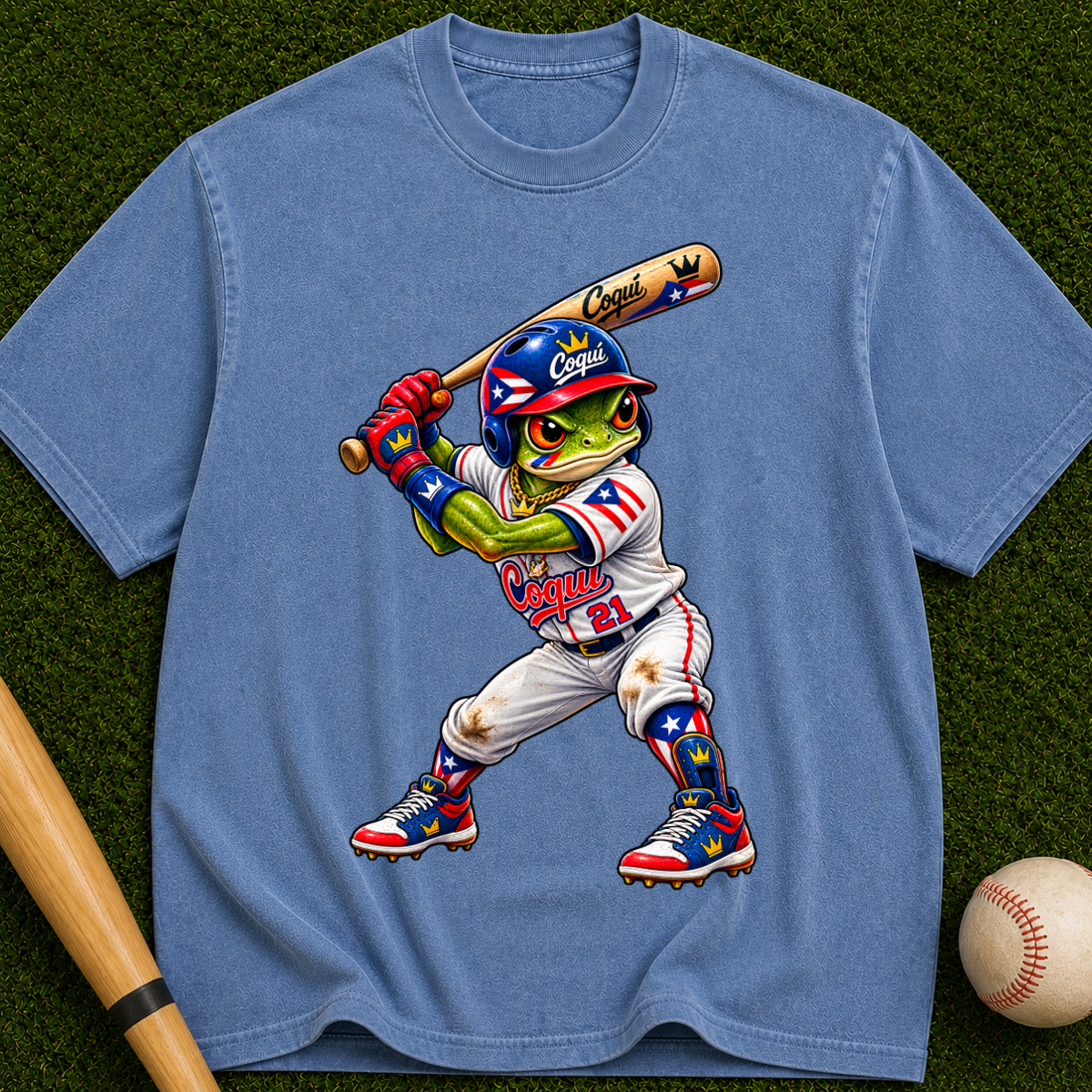 Baseball Frog Player Graphic T-Shirt