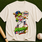 Baseball Frog Graphic T-Shirt — “Ribbit & Hit”