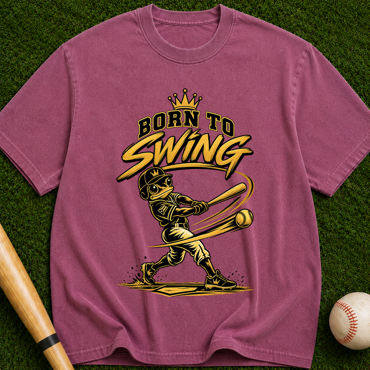 Baseball 'Born to Swing' T‑Shirt