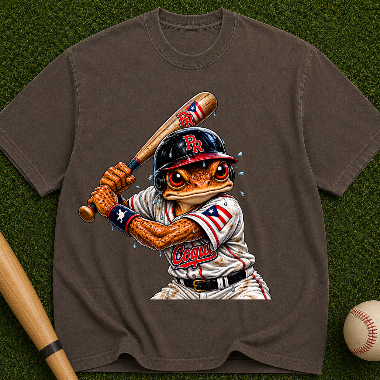 Baseball Frog Batter T-Shirt — Vintage Sports Graphic Tee