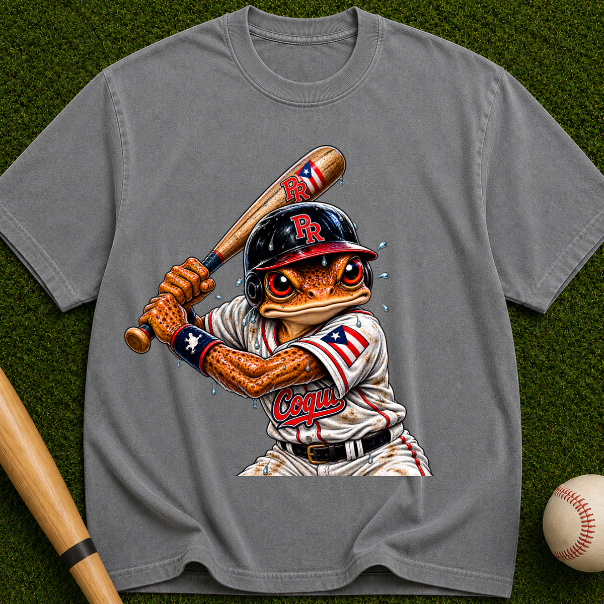 Baseball Frog Batter T-Shirt — Vintage Sports Graphic Tee