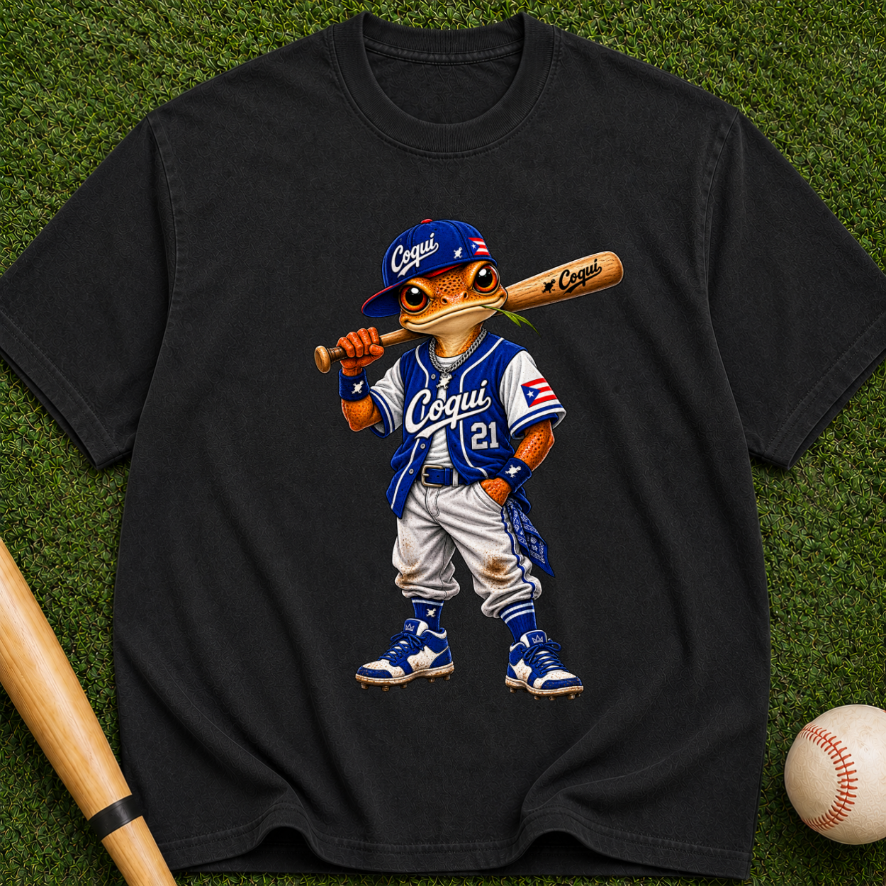 Baseball Kid Graphic T-Shirt — Retro Batter Design ("Cojui" #21)
