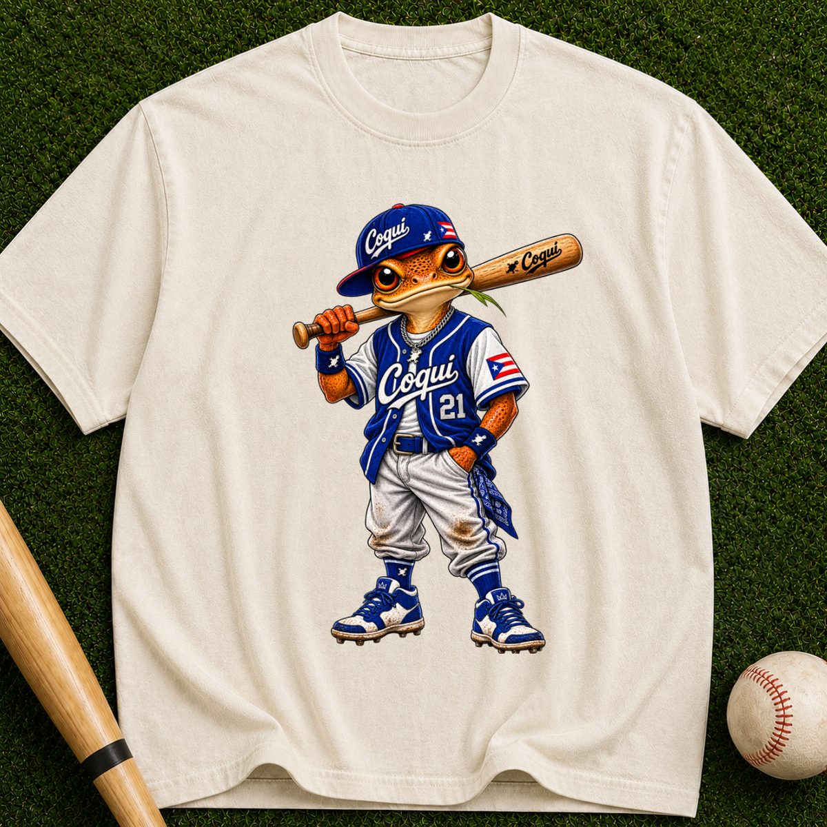 Baseball Kid Graphic T-Shirt — Retro Batter Design ("Cojui" #21)