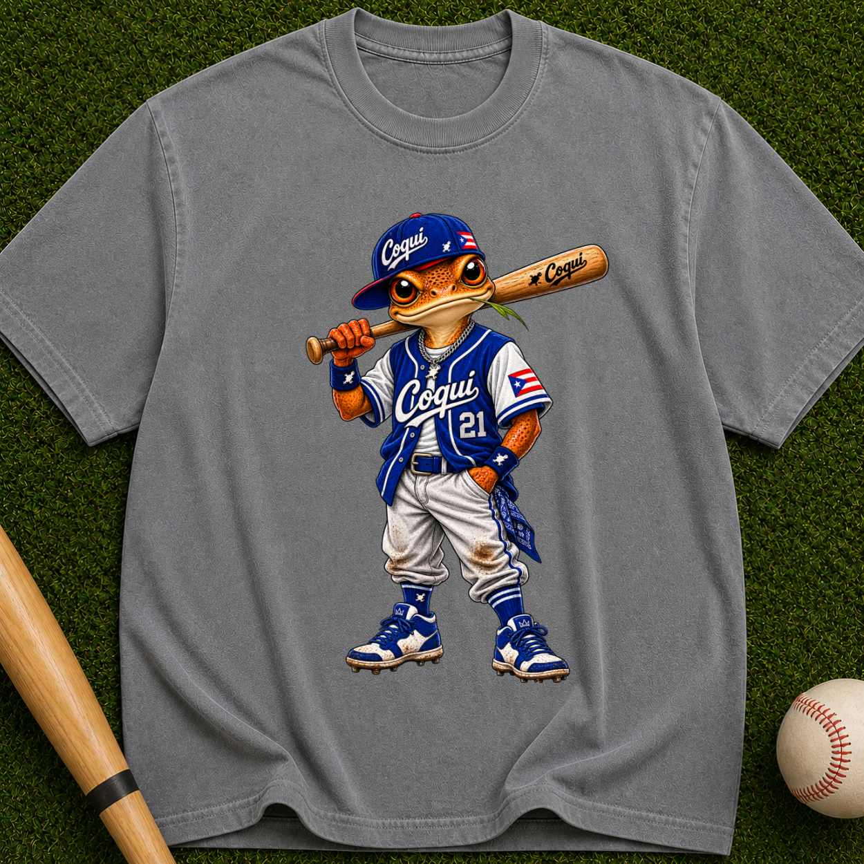 Baseball Kid Graphic T-Shirt — Retro Batter Design ("Cojui" #21)