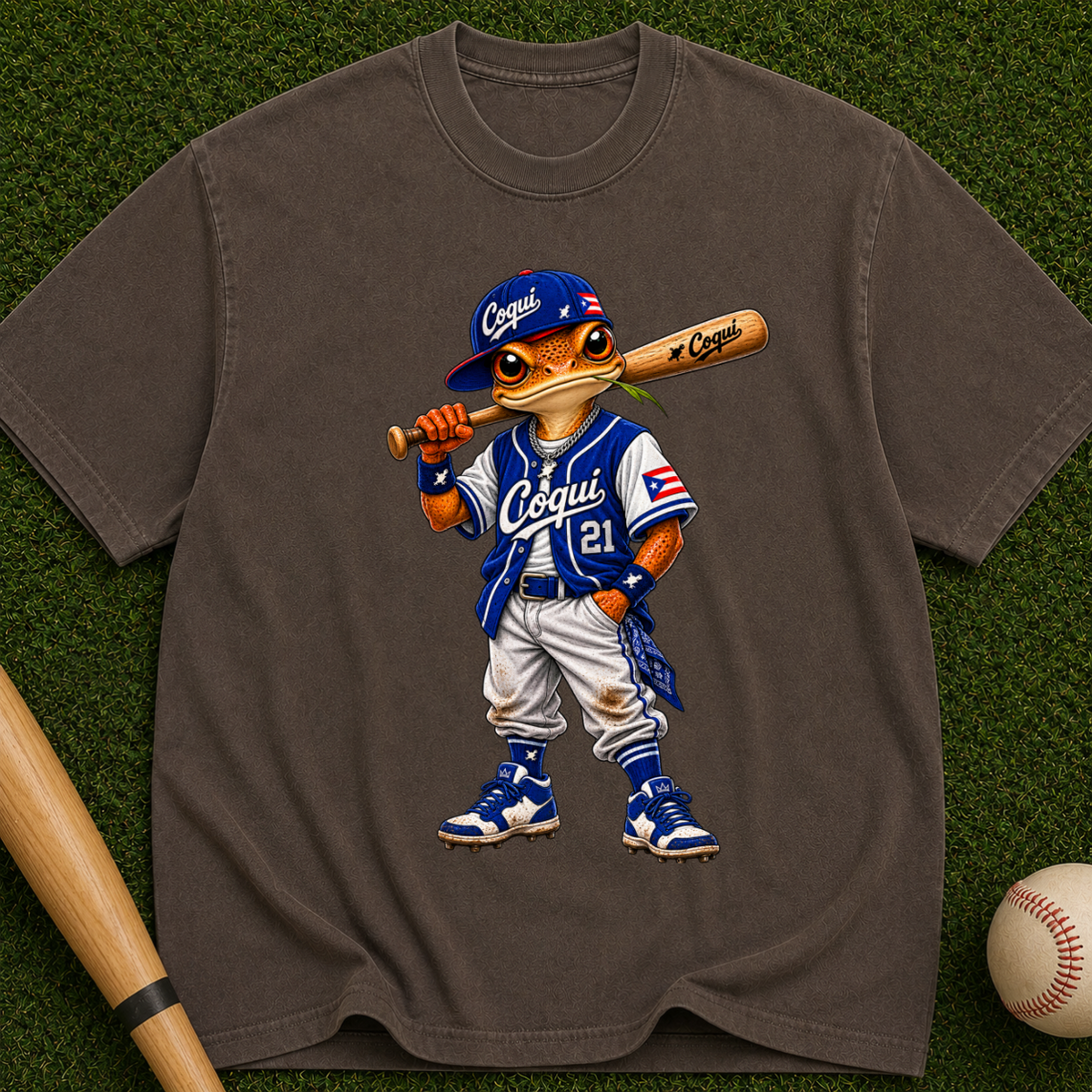 Baseball Kid Graphic T-Shirt — Retro Batter Design ("Cojui" #21)
