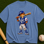 Baseball Kid Graphic T-Shirt — Retro Batter Design ("Cojui" #21)