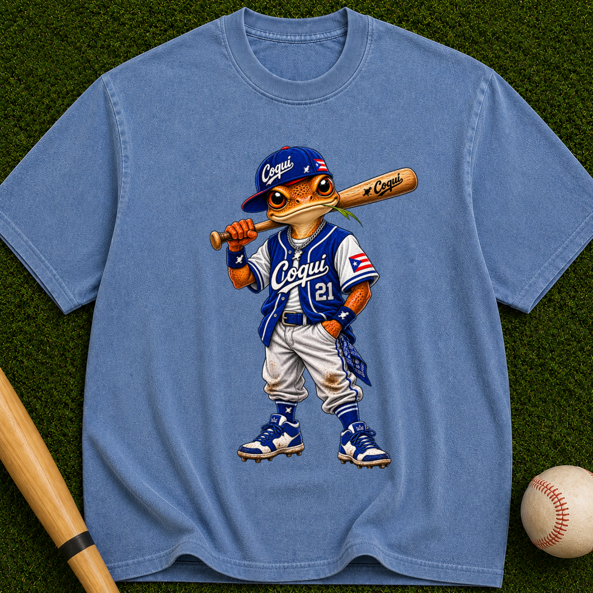 Baseball Kid Graphic T-Shirt — Retro Batter Design ("Cojui" #21)