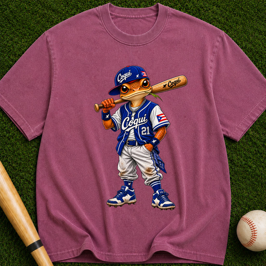 Baseball Kid Graphic T-Shirt — Retro Batter Design ("Cojui" #21)