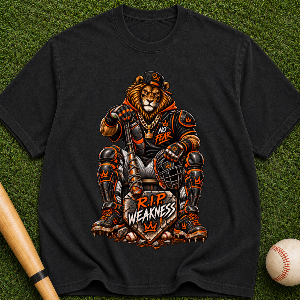 Lion Warrior T-Shirt — 'Rip Weakness' Motivational Graphic Tee