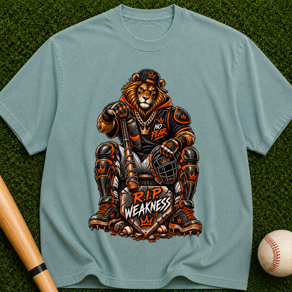 Lion Warrior T-Shirt — 'Rip Weakness' Motivational Graphic Tee
