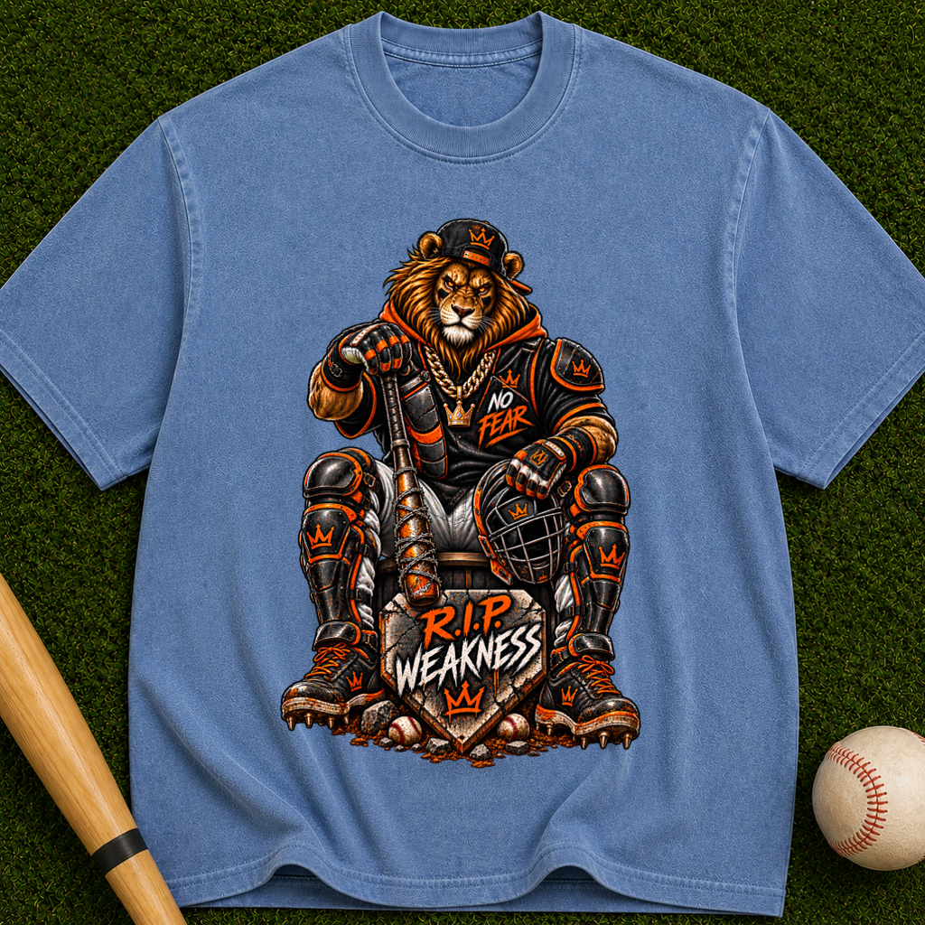 Lion Warrior T-Shirt — 'Rip Weakness' Motivational Graphic Tee