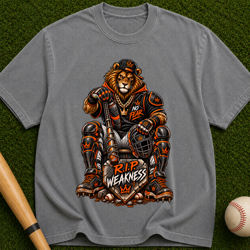 Lion Warrior T-Shirt — 'Rip Weakness' Motivational Graphic Tee