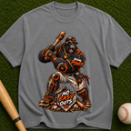 Baseball Catcher Graphic T-Shirt — "No Easy Outs" Vintage Sports Tee