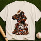 Baseball Catcher Graphic T-Shirt — "No Easy Outs" Vintage Sports Tee