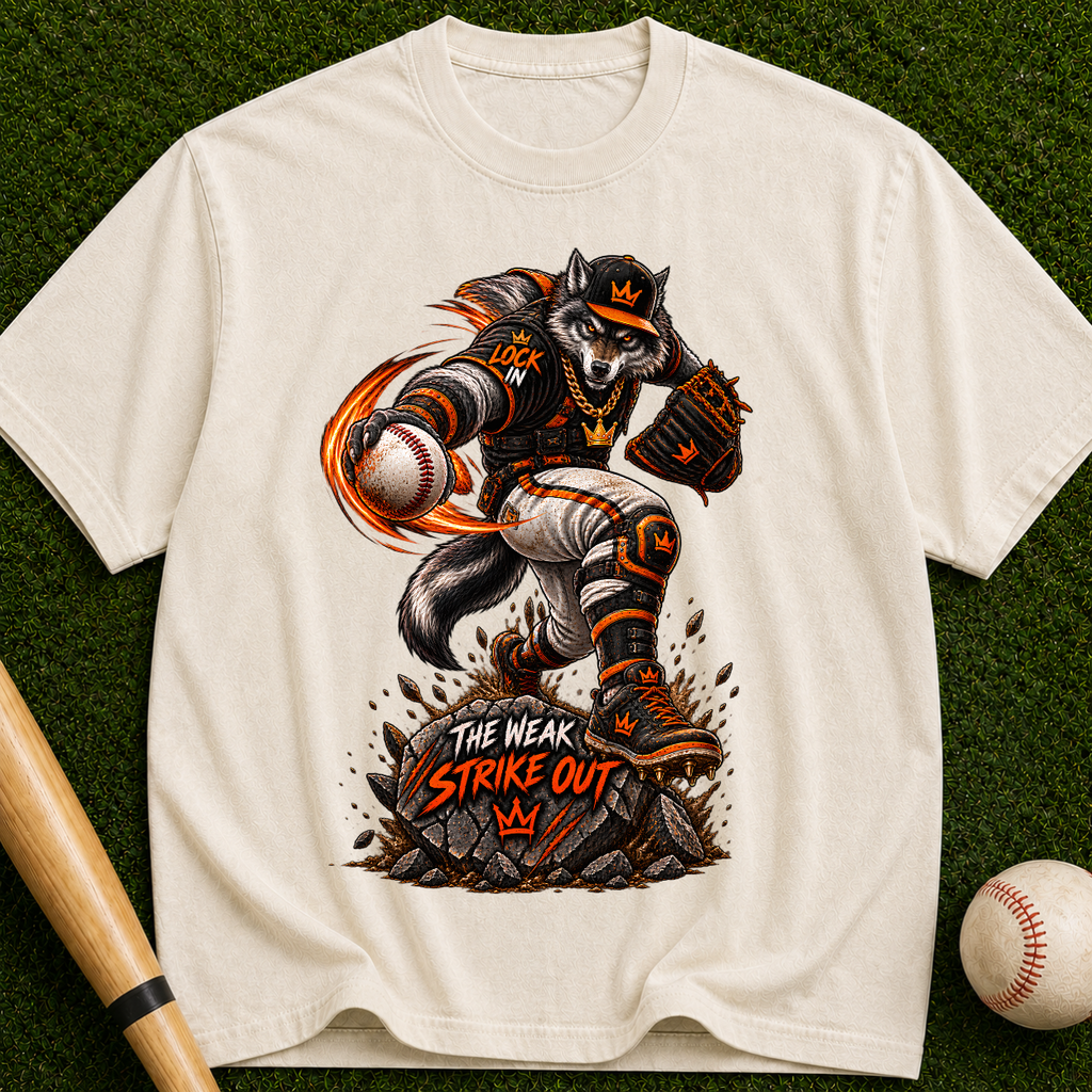 Baseball Wolf Strike Out T-Shirt