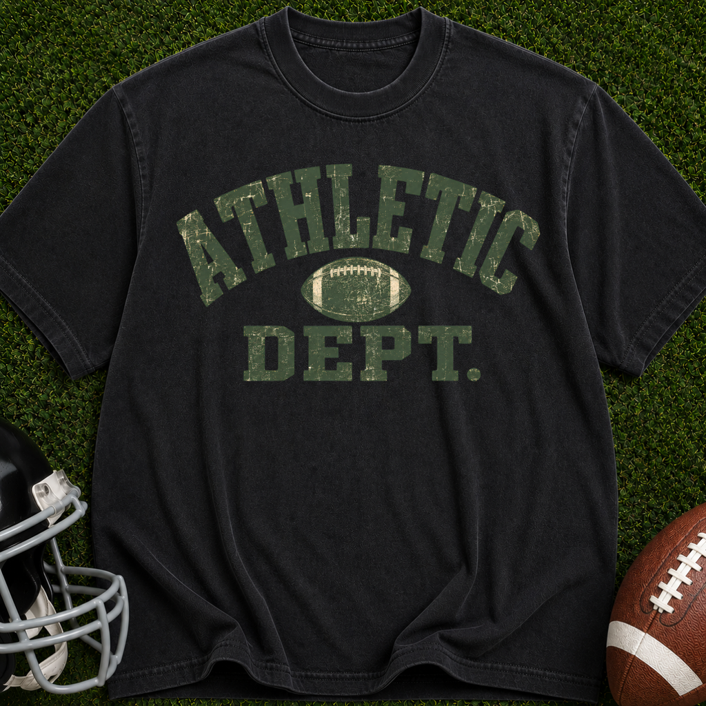Athletic Dept. Football Graphic T-Shirt — Vintage Collegiate Tee