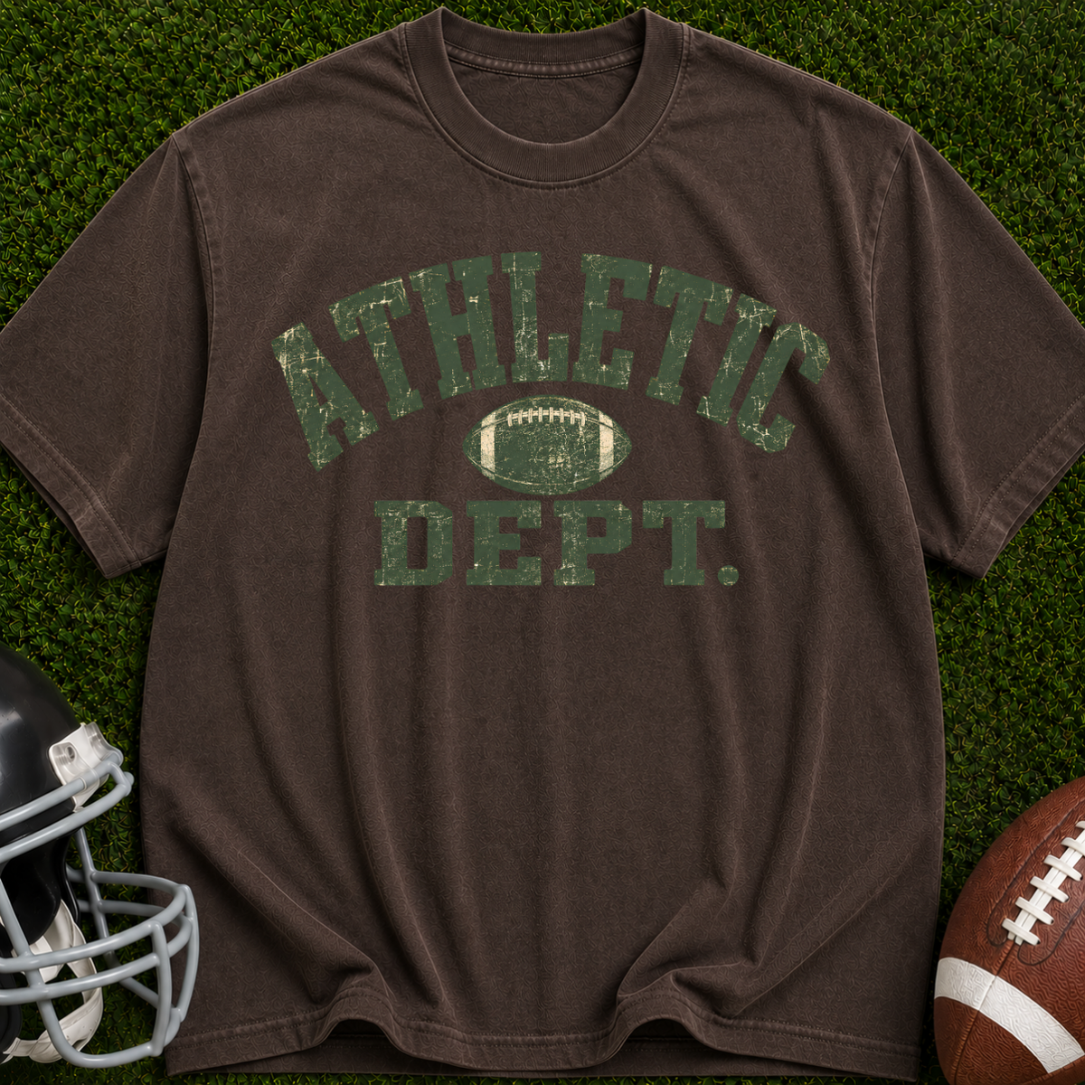 Athletic Dept. Football Graphic T-Shirt — Vintage Collegiate Tee