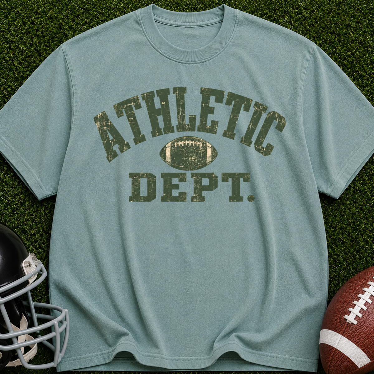 Athletic Dept. Football Graphic T-Shirt — Vintage Collegiate Tee
