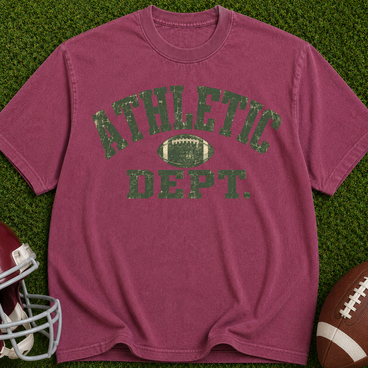 Athletic Dept. Football Graphic T-Shirt — Vintage Collegiate Tee