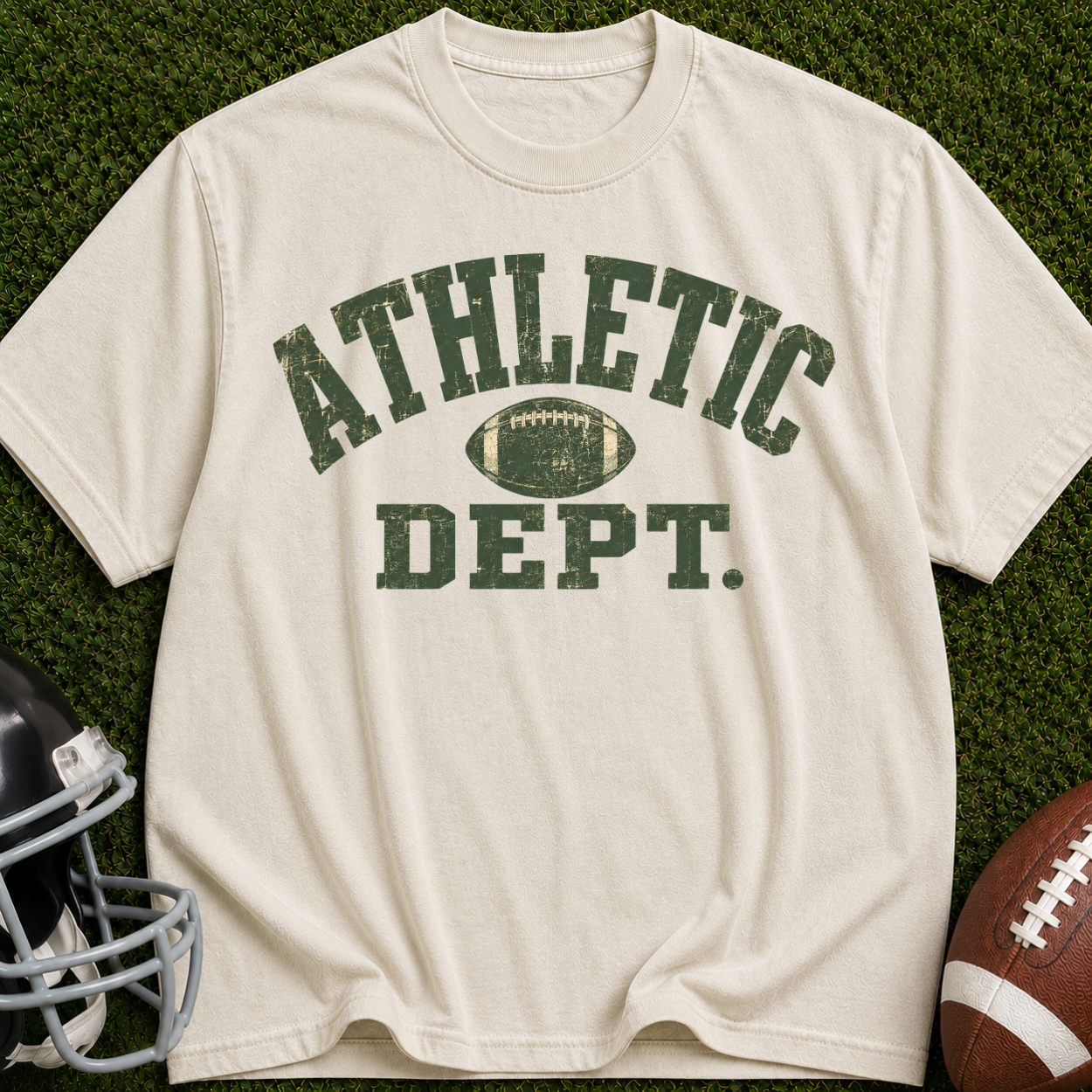 Athletic Dept. Football Graphic T-Shirt — Vintage Collegiate Tee