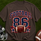 Football 86 Graphic T-Shirt — Retro Football Tee with Vintage Ball Design