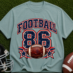 Football 86 Graphic T-Shirt — Retro Football Tee with Vintage Ball Design