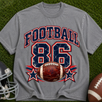 Football 86 Graphic T-Shirt — Retro Football Tee with Vintage Ball Design